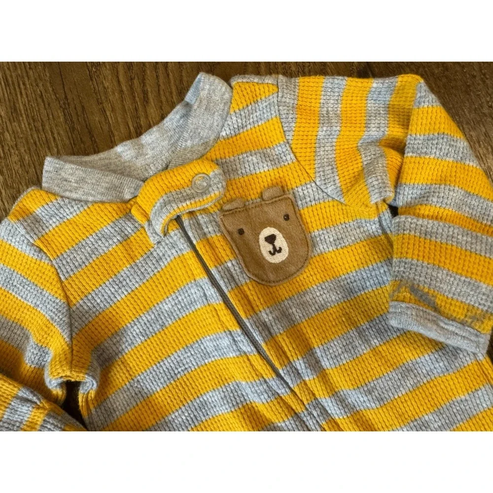 Carters Preemie Baby Boy‎ Sleeper Zip Outfit Romper Clothes Thermal Stripe Bear